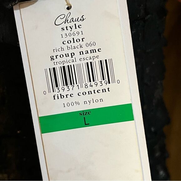 Chais black and metallic gold ruffle tier tank tropical escape size L large NWT - Picture 11 of 16